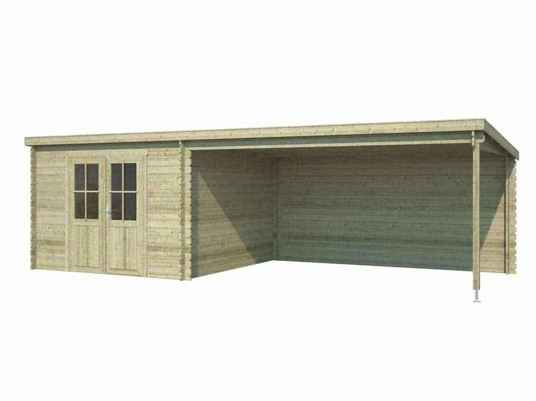 Outdoor Life Blokhut St. Louis Groen Geïmpregneerd 701 x 319 cm - Afbeelding 2